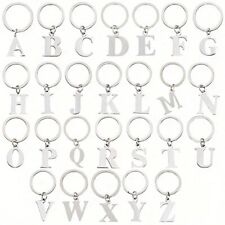 A-Z Letter Alphabet Keyring Ring Chain Initials Silver Key Metal Key Ring Chain