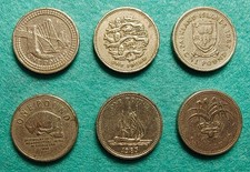 Collection of 6 Different One Pound Coins. See photos for details.