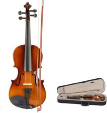 3/4 Size Acoustic Violin with Case, Bow & Rosin, Violin for Kids 9-11, Students