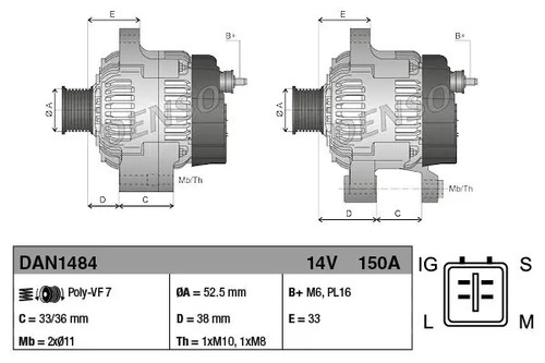 Alternator with freewheel belt
