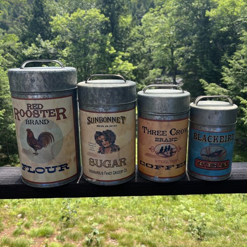 Vintage set metal tin - 4,