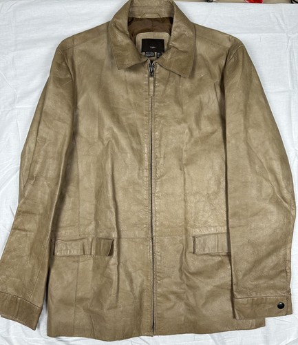 Zara tan leather zip front - tan,