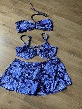 Ladies New BHS 3 Piece Bikini Set 2 Tops One Skirt Style Bottom