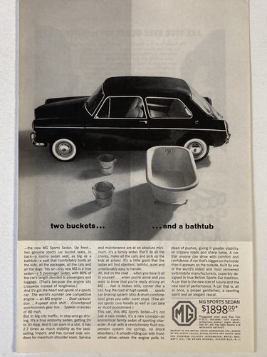 1963 sports sedan print ad - mg,