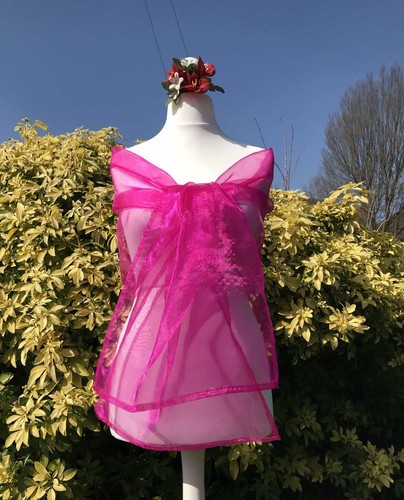 Fuchsia organza shawl - organza,