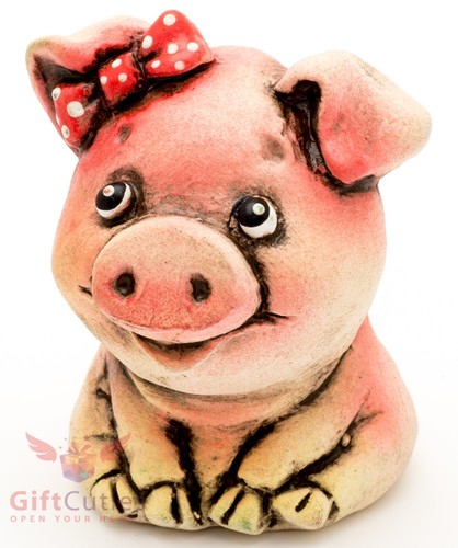 Clay figurine pig - clay,