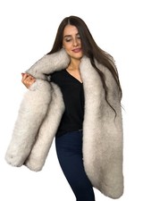 Double Sided Blue Fox Fur Stole 78'' (200cm) Saga Furs Boa King Size Fur Wrap