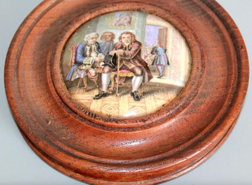 Antique prattware pot lid - lid, dr