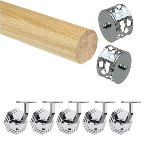 Oak mopstick handrail kit - oak,