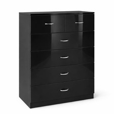 Black 6 Drawer Sideboard /