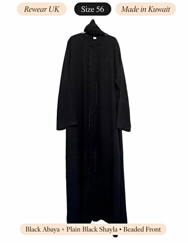 Black abaya size plain - +,