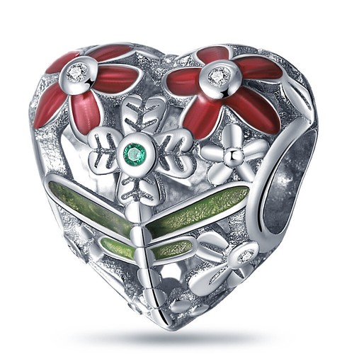 Dragonfly heart charm flower - dragonfly,