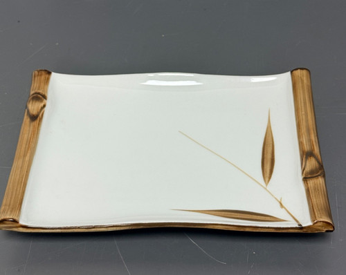 Ceramic trinket dish bamboo - ceramic,