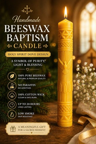 Handmade beeswax baptism - handmade,