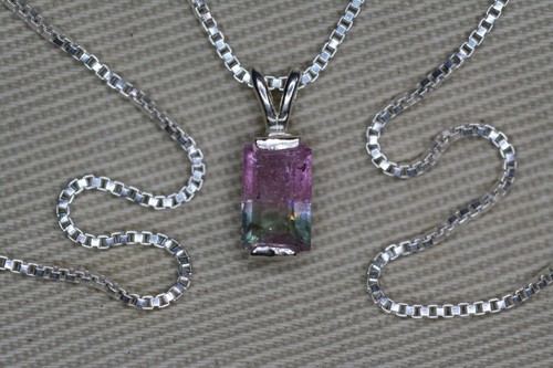 Watermelon tourmaline necklace - tourmaline,