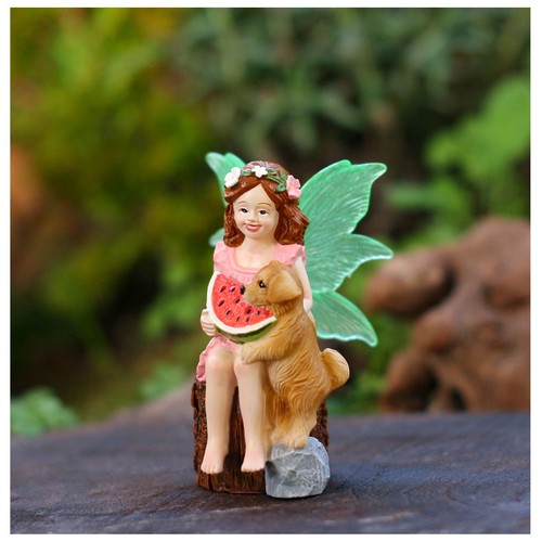 Miniature fairy with dog - with,