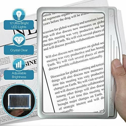 Large led page magnifier 12 - 3x,