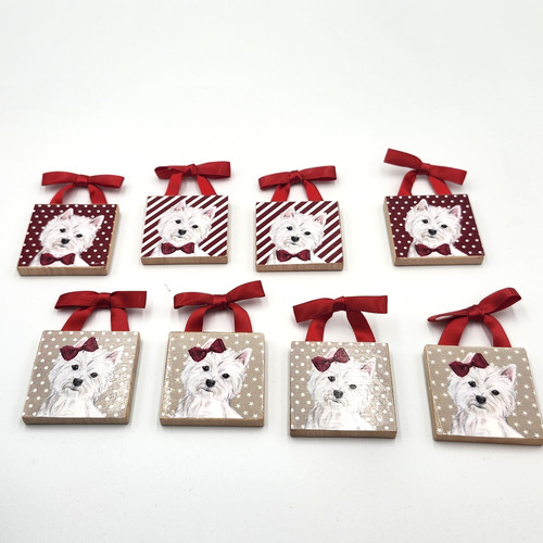 Set westie hand painted - westie,