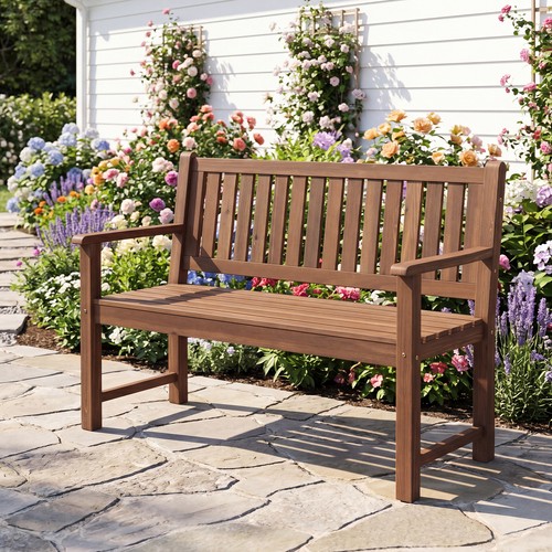 Seater outdoor wooden bench - 2-seater,