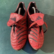 Vintage Adidas Predator Pulse Football Boots Men’s UK 9.5 All Red Leather 2004 