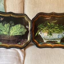 Pair Of Large Tin Trays Stephanie Hoppen & Ian Logan