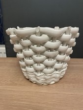 Italian Woven Ceramic Planter Plant Pot Vintage 1960’s Mid Century Retro