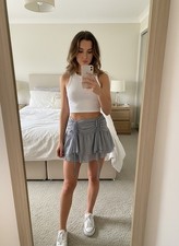 Ladies Grey Pleated Micro Mini