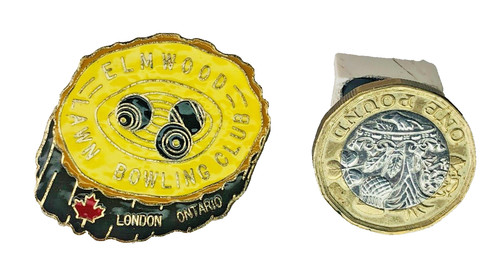 Enamel badge bowling bowls - badge,