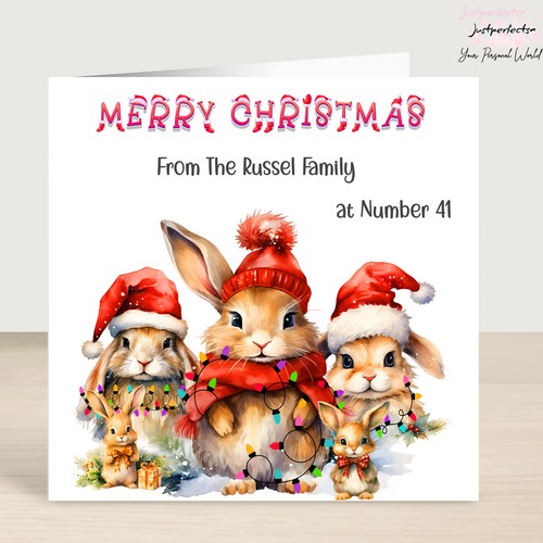 Personalised cute bunnies - personalised,