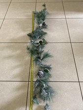 Artificial Christmas Frosted Garland Pine & Eucalyptus, White Berries, Cones