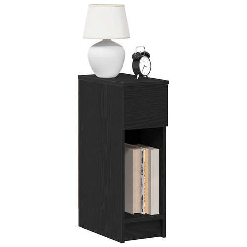 Walplus black oak bedside - black,