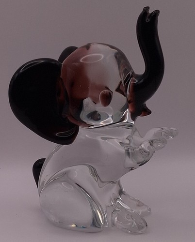 Glass elephant paperweight - elephant,