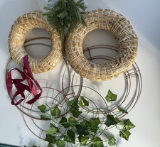 Wreath making Straw Rings x 2 Metal rings x 6 - Mixed Sizes - Seasonal Bundle