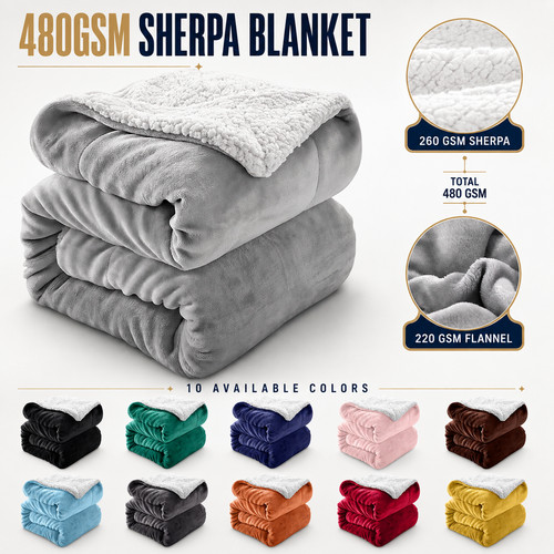 480 gsm sherpa fleece - 480,
