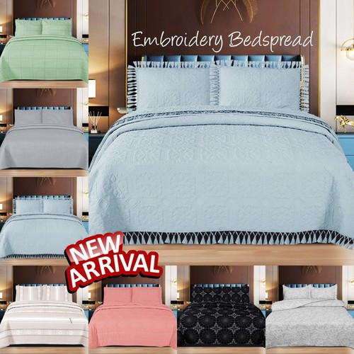 Piece quilted bedspread bed - 3,
