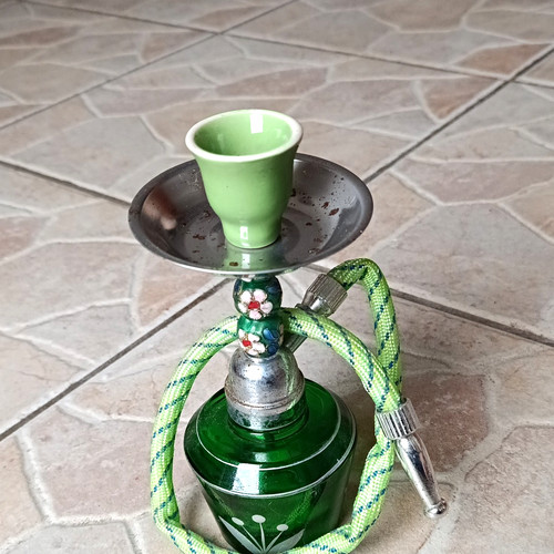 Green glass modern shisha - green,