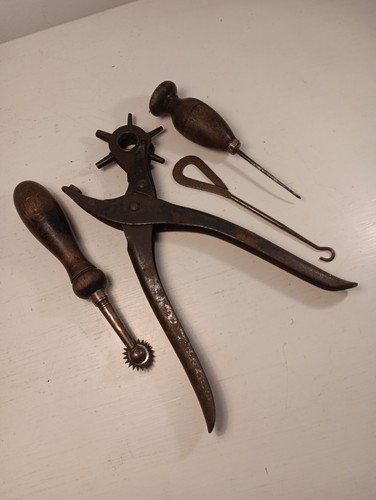 Antique leather working - 4x,