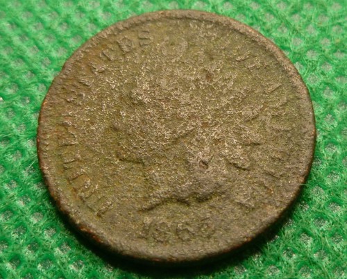 1865 indian head cent coin - head,