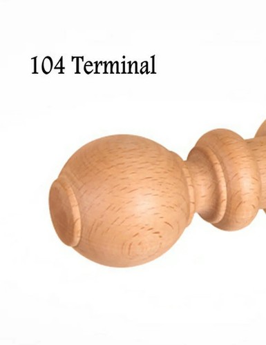 Wooden curtain pole set - wooden,