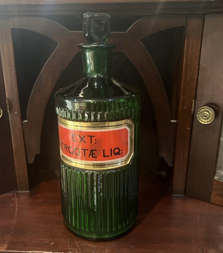 Antique green poison - poison, bottle