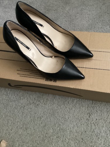 Zara black leather gold accent - leather,