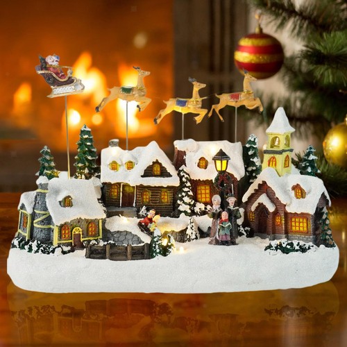Lighted xmas snow village - xmas,