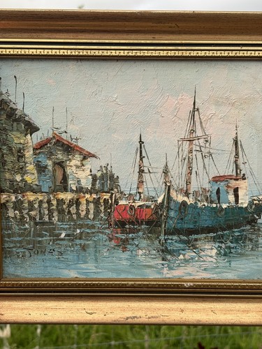 Vintage framed oil canvas - vintage,