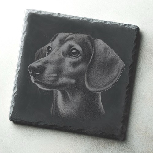 Dachshund dog engraved slate - dog,