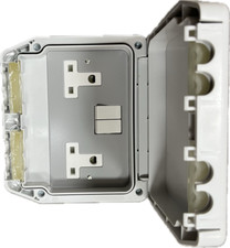 CRABTREE IP56 NON STANDARD 13A 2 GANG SWITCHED SOCKET 9706/N