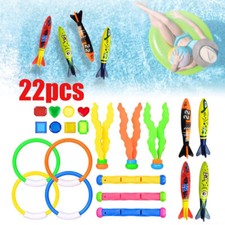 22x Underwater Diving Toys Dive Ring/Torpedo/Sticks Swimming Pool Toy Game Kids