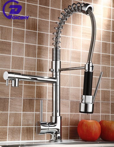 Chrome kitchen faucet - faucet, swivel