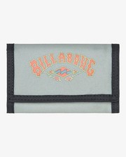 Billabong Wallet Tri Fold Zip Pocket Tribong Lite Light Grey