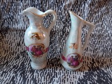 X 2 Miniature Vases/Jugs, Pearl Lustre, Limoges France, Fragonard