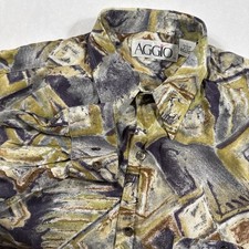 Vtg 90s AGGIO Shirt Men Large